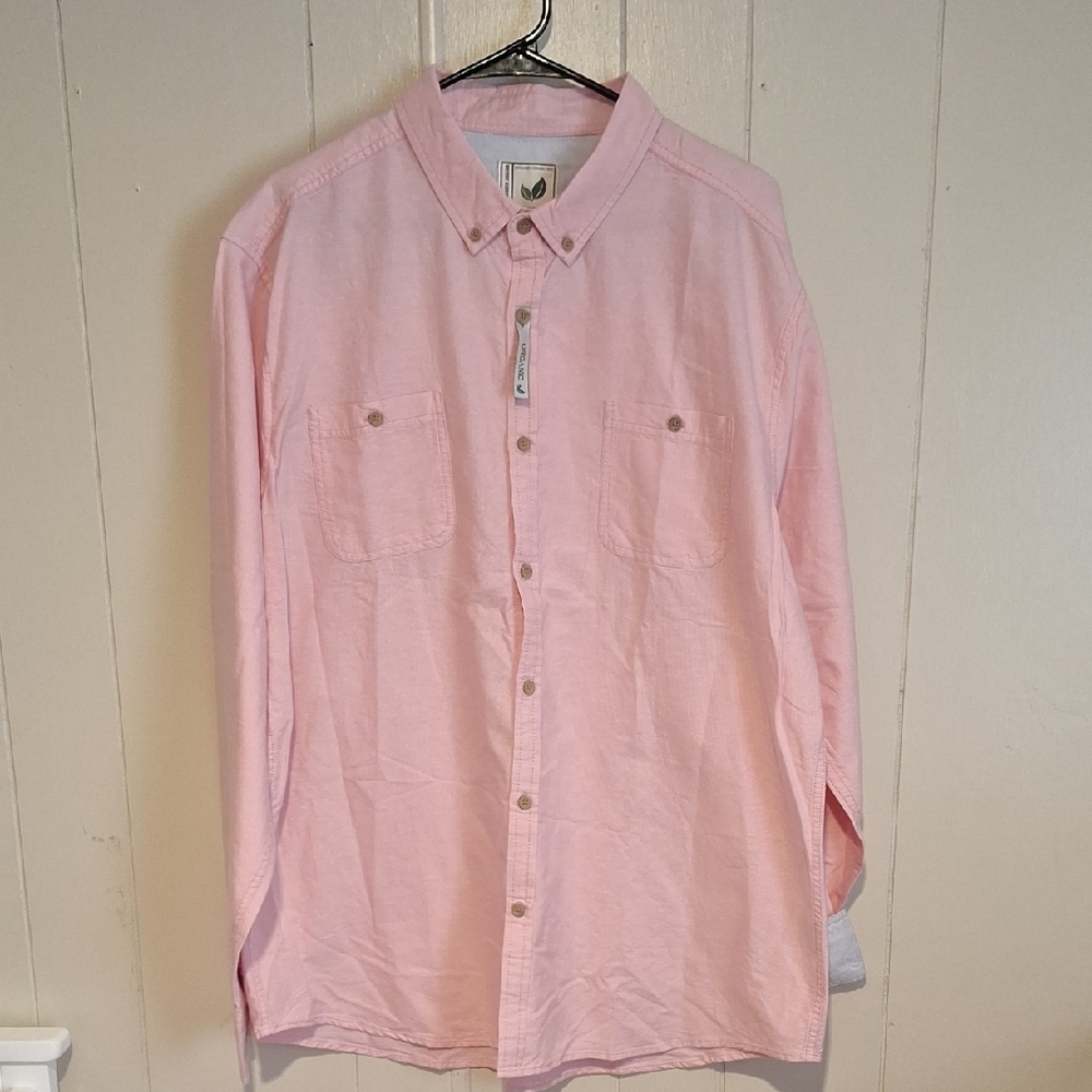 Men's Pink Button-Down Shirt Size XXL